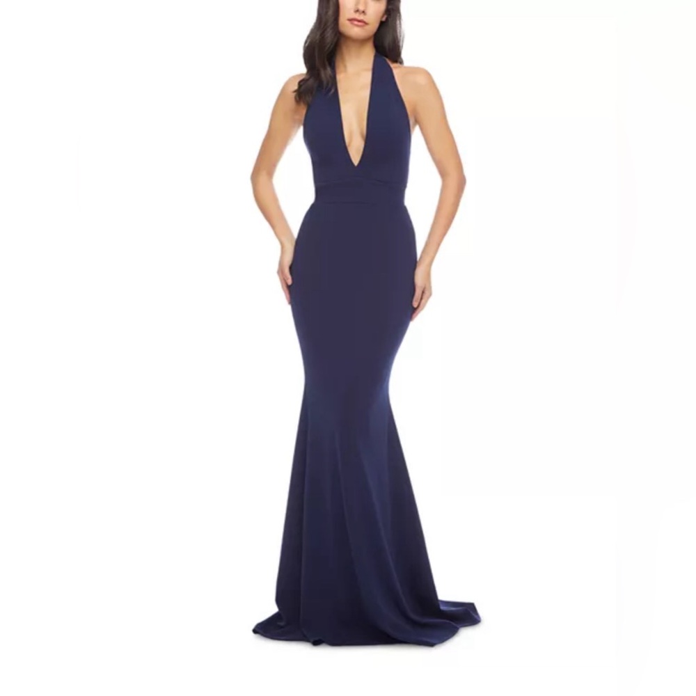 NWT Dress the Population Camden Gown Navy/Small